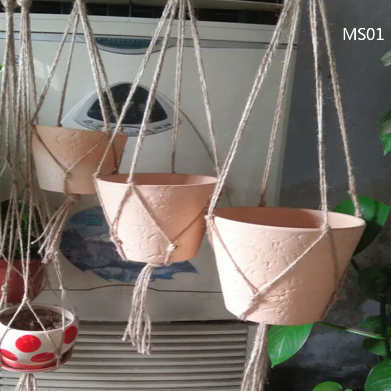 Подвеска для растений из макраме подвесная веревочная корзина держатель горшков