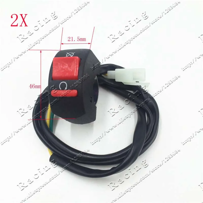 

2PCS/lot Automobiles eMotorcycle Bike Handlebar Kill Stop Switch ON OFF Button Bullet