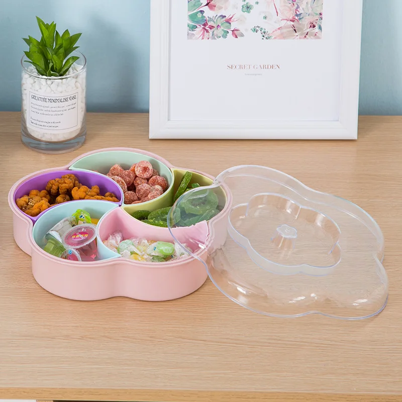 

Creative Colorful Square Plum Fashion Fruit Plate Candy Plate Living Room Snack Plastic Basket Dried Fruit Placement 29
