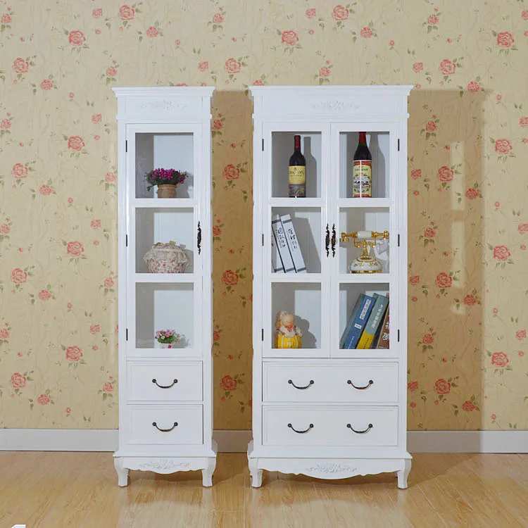 Korean Garden Glass Wine Storage Bookcases European Minimalist