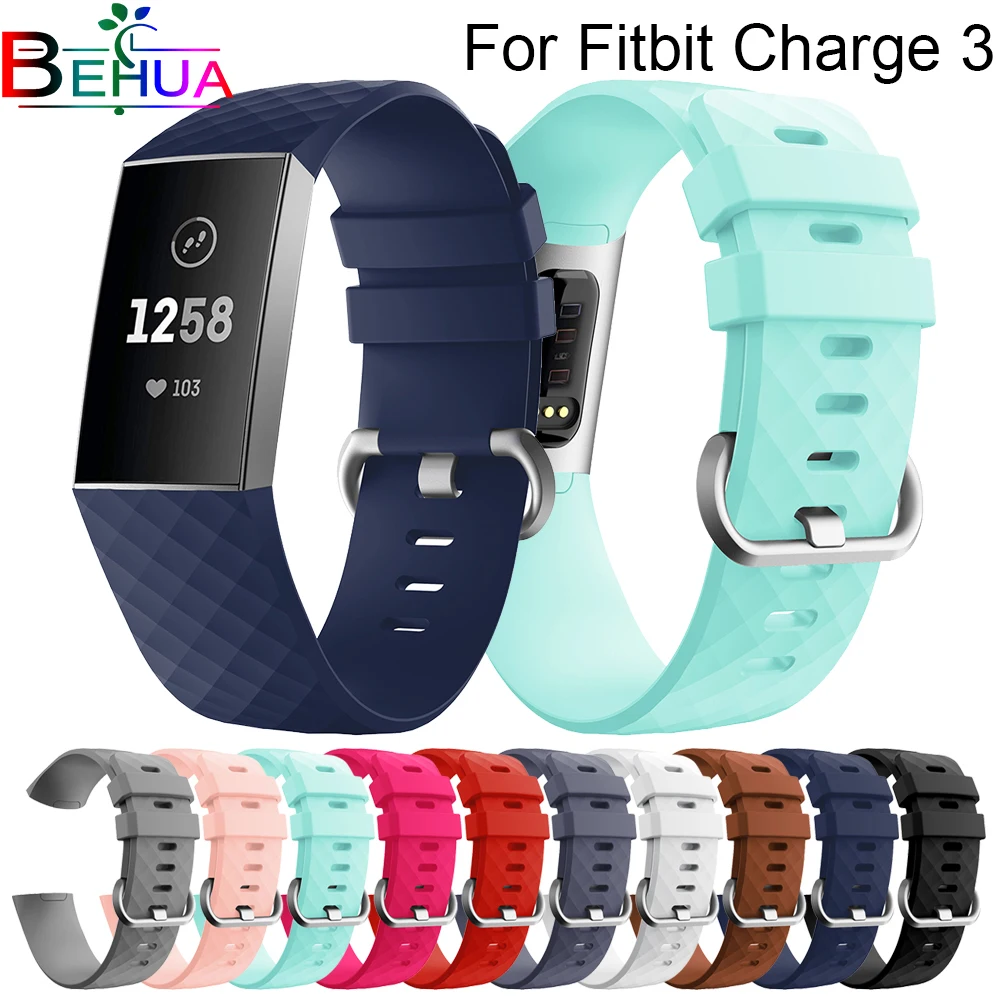 Силиконовые спортивные полосы для Fitbit заряд 3/зарядки 3 SE трекер Classic маленький большой браслет для Для женщин Для мужчин 23 мм 20 мм