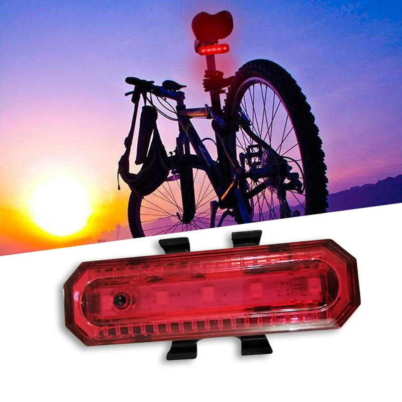 

4 Modes LED Bicycle Cycling Rear Tail Night Light USB Rechargeable Red Lamp