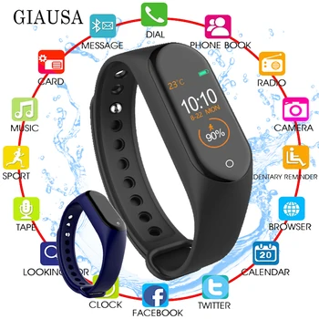 

New Sport Fitness Tracker M4 Smart Heart Rate Monitor Bracelet Calories Waterproof IP67 Smart Band Fashion Watch for iOS Android