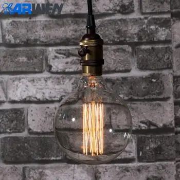 

KARWEN Vintage Edison bulb lamp G95 40w Retro lamp G80 Incandescent bulb E27 220v Wedding lights filament sprial For Pendant