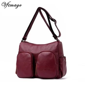 

Vfemage 2019 High Quality Leather Bags Women Messenger Bag Stylish Ladies Crossbody Bags Designer Elegant Mummy Bags Female Sac
