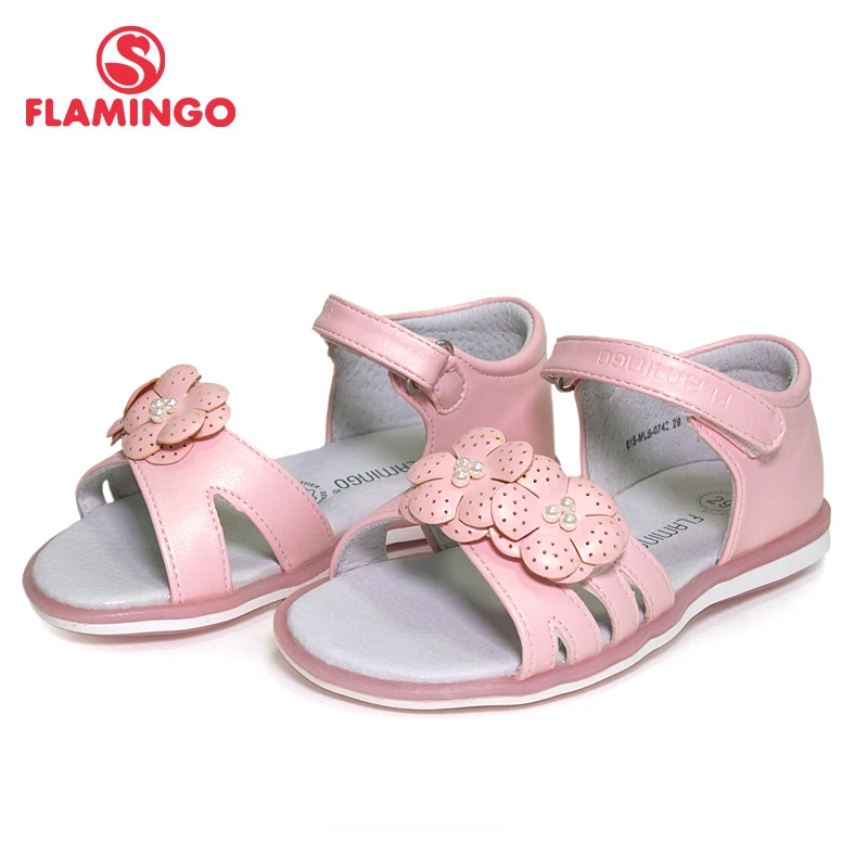 

FLAMINGO 2018 kids Sandals Hook& Loop Flat Arched Design Chlid Casual Princess Shoes Size 27-32 For Girls 81S-MLB-0742/0743
