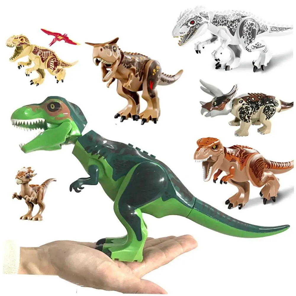 legoed technic duplo animals jurassic park set Building Blocks brinquedos enlighten model Mini brick duplo Figures toys for kid
