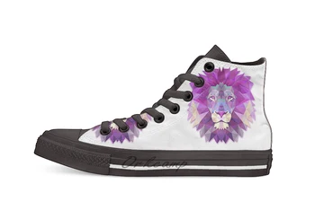 

Pink Lion Head Casual High Top Canvas shoes sneakers Light Walking Shoes