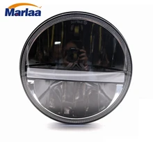 Marlaa светодиодный фары " 7-дюймовый круглый Hi/Lo фара дальнего света мотоцикла с DRL поворотным сигналом Halo для мотоцикла