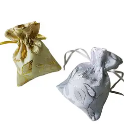 Шнурок мешок цветочный принт Упаковка для свадебных сладостей мини сумка для хранения ювелирных изделий портативный ленты мягкие подарки