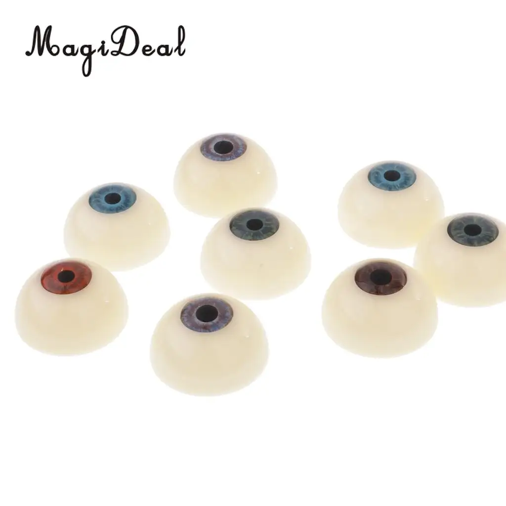 5 Pairs Half Round Hollow Eyeballs 30mm for Plush Animal Doll Mask Skull Halloween Props DIY Craft Toys