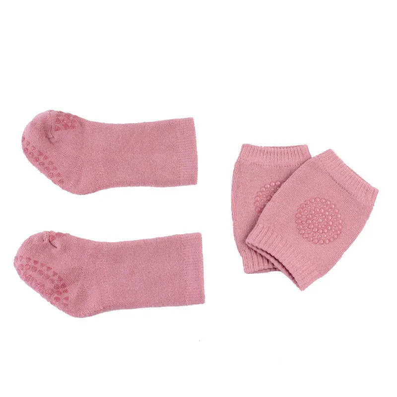 2 шт. детские носки для мальчиков и девочек ног wamers набор ползать Нескользящие наколенники хлопок коленной чашечки Носки для девочек Наборы для ухода за кожей