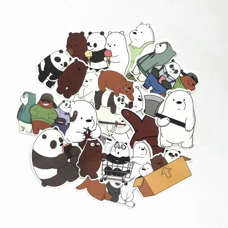 

TD ZW 42 Pcs/Lot American Anime We Bare Bears Sticker Decal for Children Christmas Gifts Backpack Notebook Waterproof Stickers