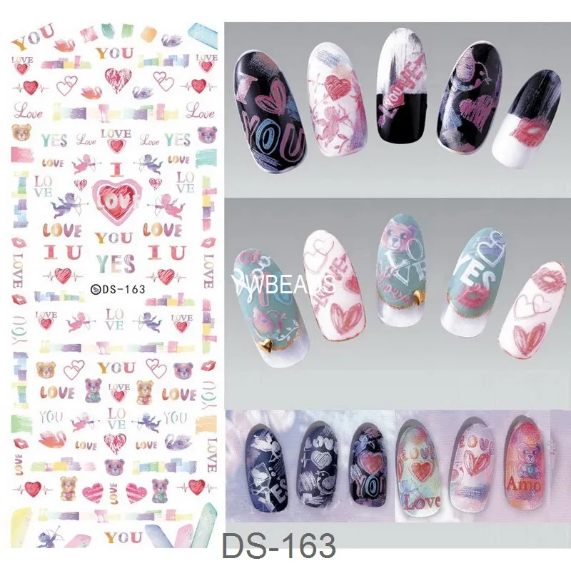 1 Pc Manicure Watermark Stickers Decals Japanese Colorful Flower Nail