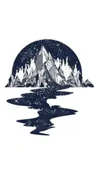 SanerLian водостойкие временные фальшивые татуировки наклейки синий Mountain River Луна лес Прохладный Дизайн средства ухода за кожей книги по