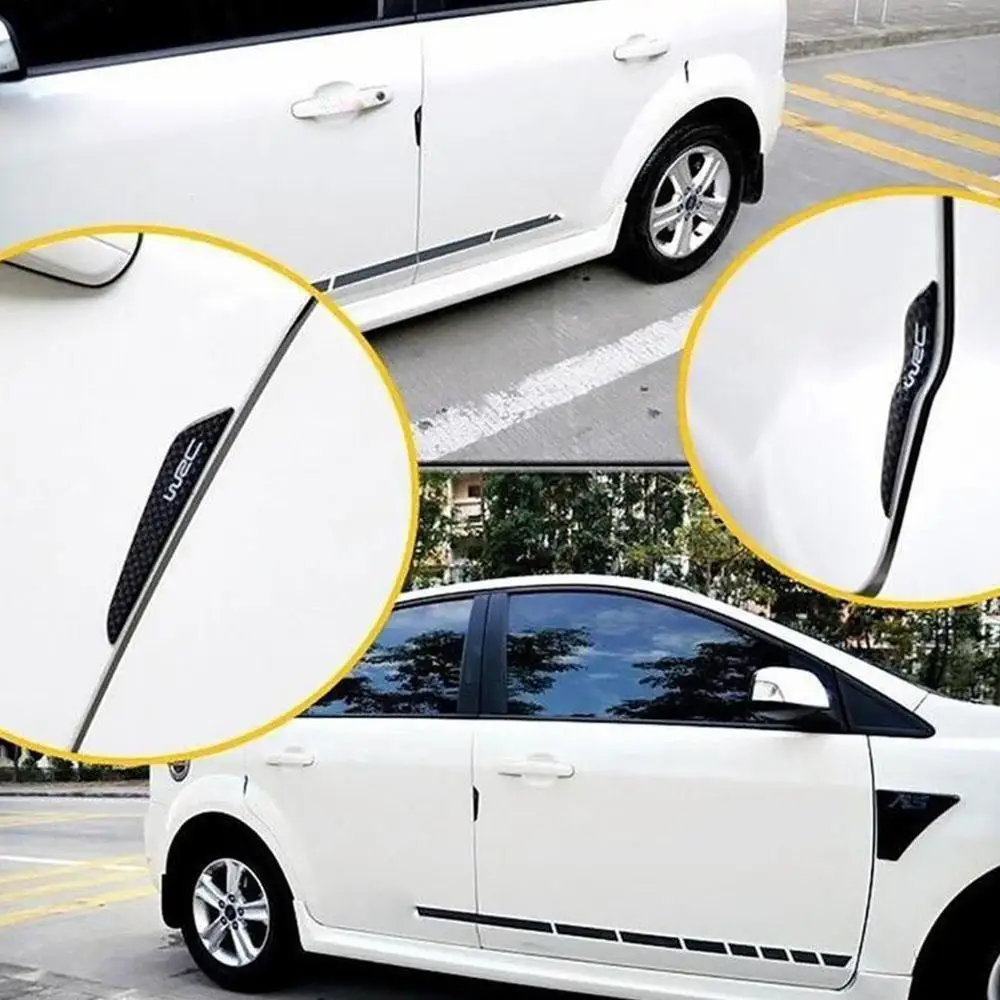 

Black Real Carbon Fiber Exact Car Side Door Edge Protection Guards Trim Sticker