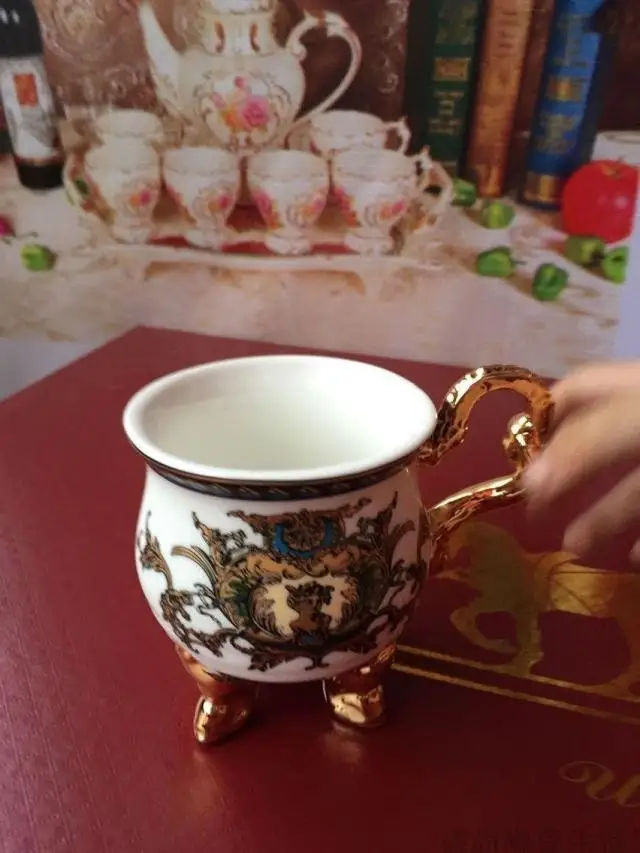 Европейский стиль, набор керамических кофейных чашек, Высококачественная чайная чашка с подносом