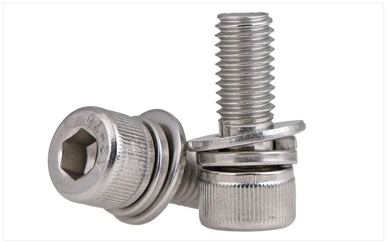 

DIN912 304 stainless steel screw hex socket screws cup head cylindrical head three combination M2.5 M3 M4 M5 M6 M8 screw washer
