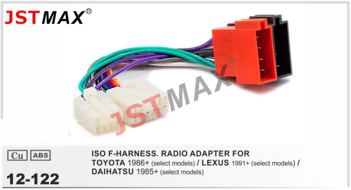 JSTMAX car DVD Radio stereo ISO cable Adapter for TOYOTA ... daihatsu wire harness 