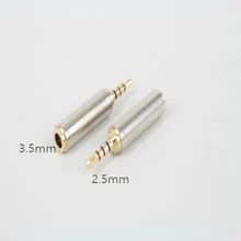 High Quality 1pc Gold 2 5 mm Male to 3 5 mm Female audio Stereo Adapter