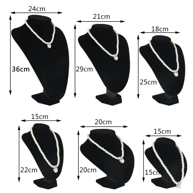  Model Bust Show Exhibitor 6 Options Black Velvet Jewelry Display Necklace Pendants Mannequin Jewelr