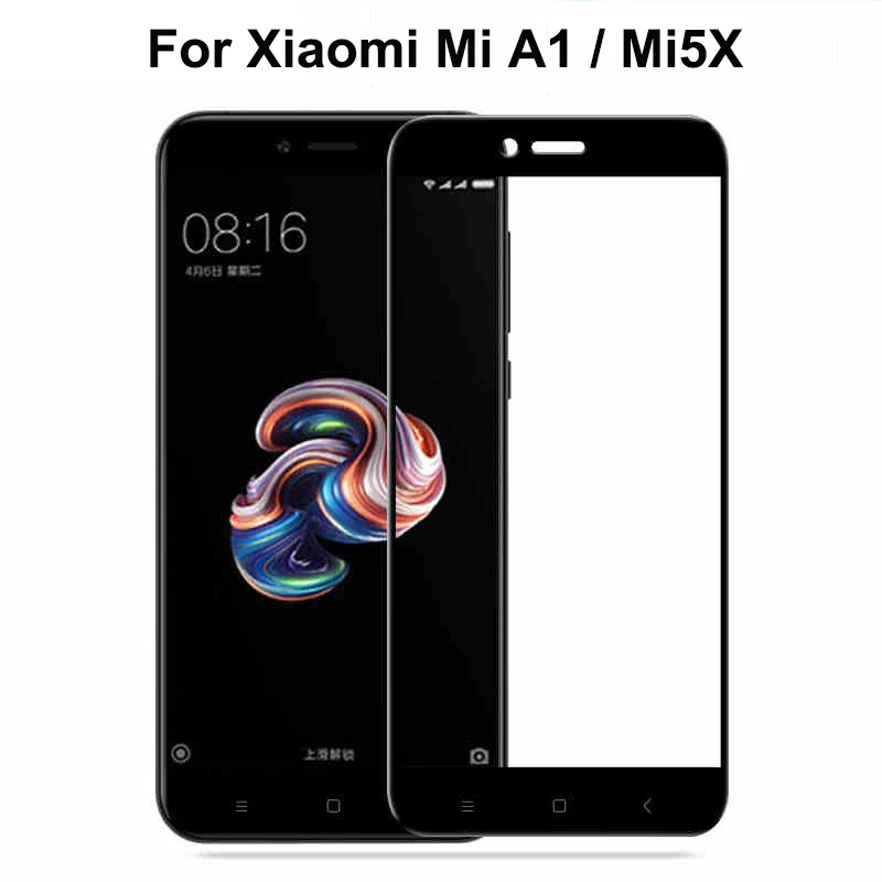 

Xiaomi mi a1 glass full cover tempered glass for xiaomi a1 mi5x 5.5 screen protector Ksiomi Xiomi A1 MiA1 protective glass film