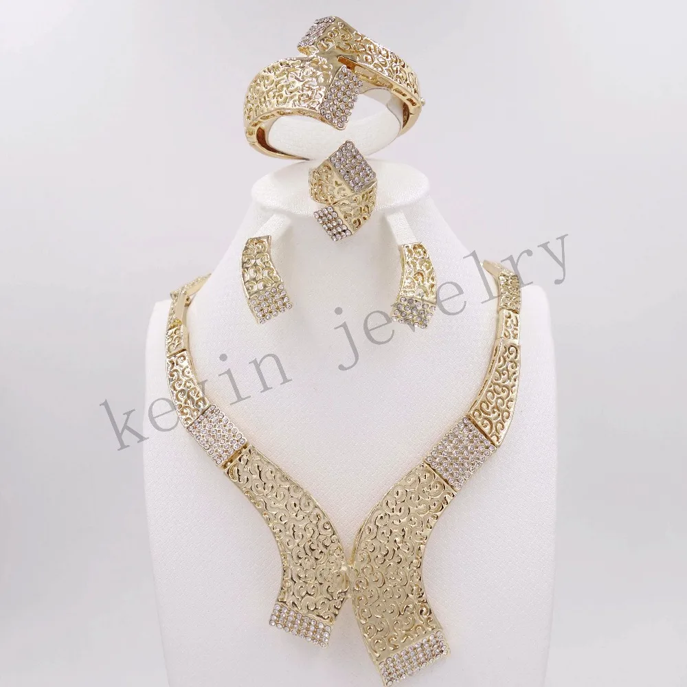 

Fashion africa Nigeria wedding beads jewelry collection of 18 k gold plated jewelry dubai Romantic style costume jewelry women