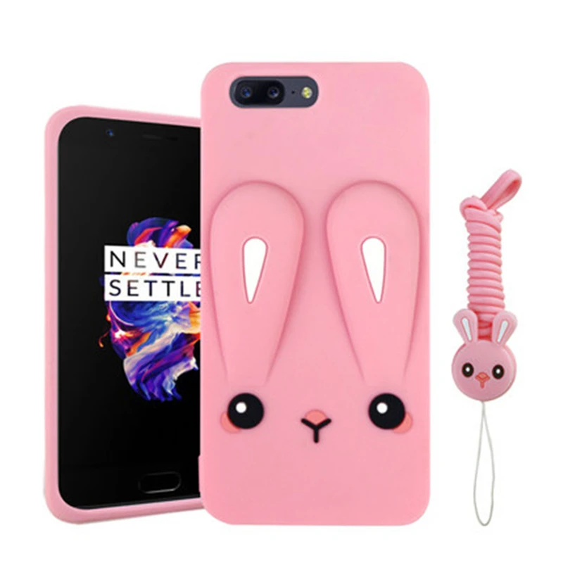 ALIVO Coque чехол OnePlus 6 Чехлы роскошный 3D Милый Цвет Кролик Мягкий силиконовый для 5 T