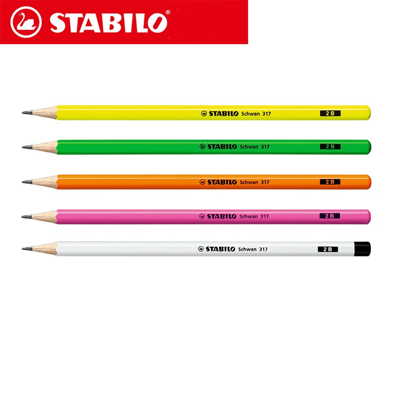 5 шт./лот, высокое качество, немецкий Stabilo Schwan, стандартный карандаш, 317, шестиугольная палка, HB/2B, нетоксичный деревянный карандаш для студентов и детей