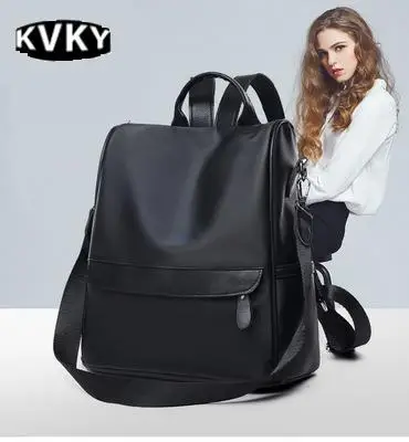 

Anti-theft backpack female 2018 new large capacity Korean version nylon wild bag Oxford cloth canvas travel backpack