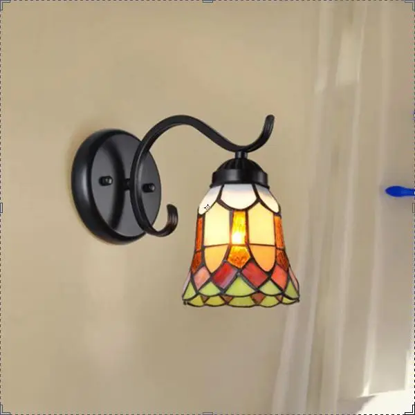 Lampshade12cm Современный Средиземноморский настенный светильник, 110 В, 220 В, 8 вариантов, светодиодный настенный светильник, Проходная лестница, ретро настенный светильник, бра, кронштейн, светильник - Цвет абажура: Lampshade12cm
