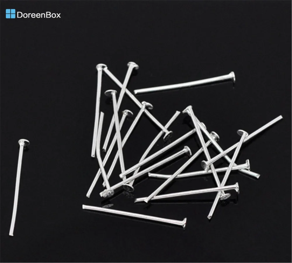 

Doreen Box Lovely 700PCs Silver color Head Pins 0.7x20mm(21 gauge) (B01528)