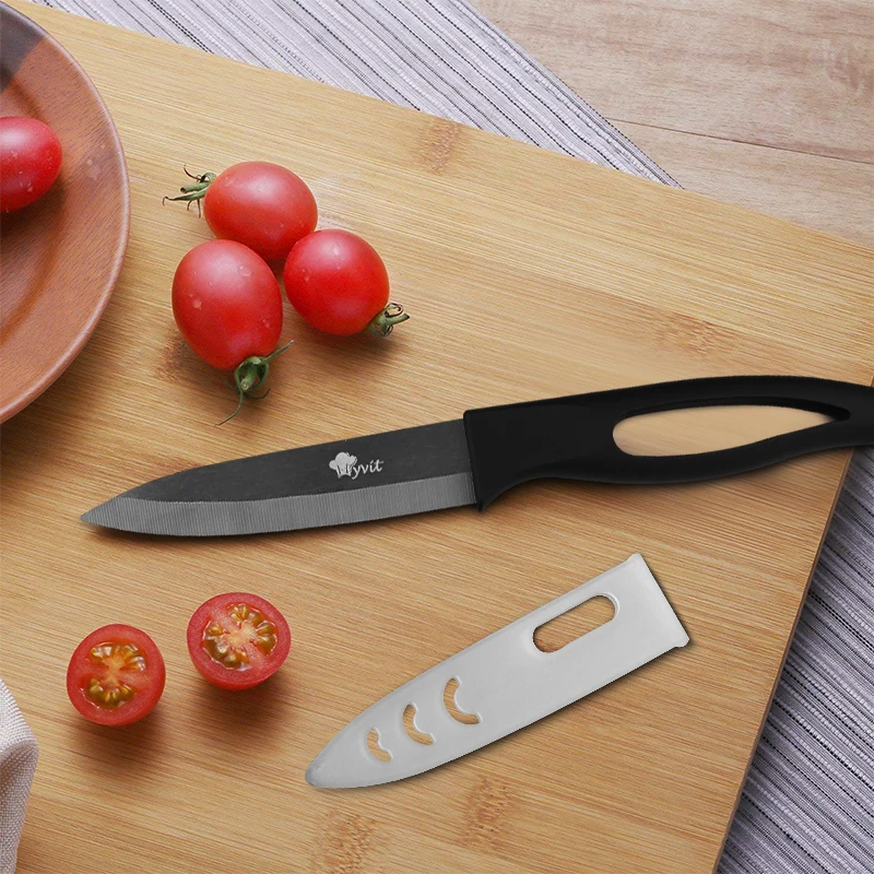 Myvit 6 дюймовый Керамический нож черное лезвие эргономичная ручка кухонный для