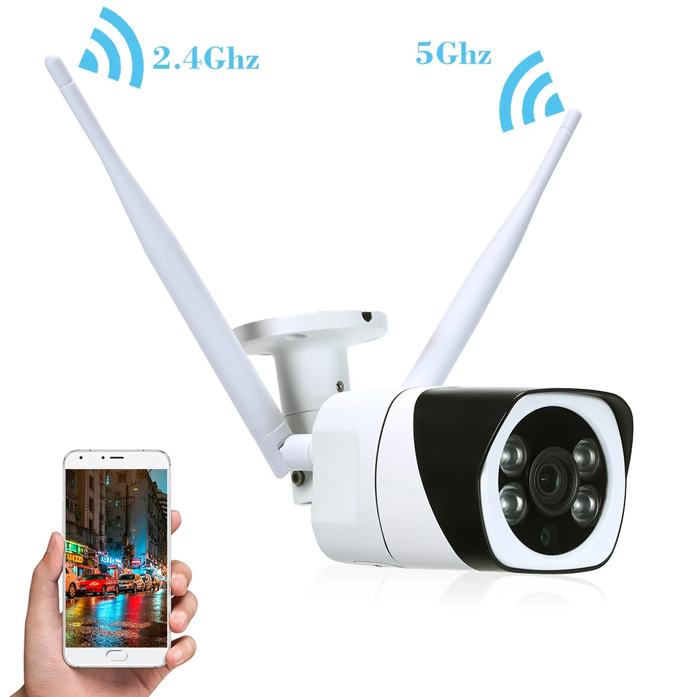 

1080P Dual Band WIFI Camera Weatherproof Wireless IP Camera 2.0MP 4pcs Array IR Leds Phone Control Motion Detection Night Vision