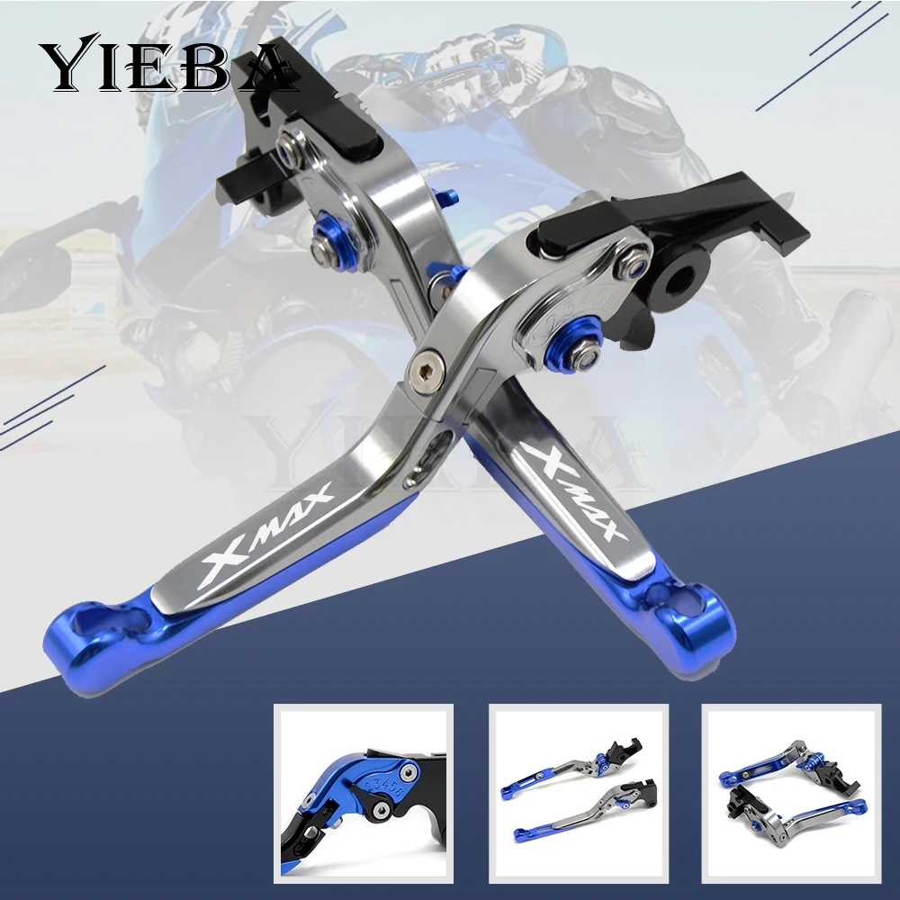 Pivot Adjustable Motorcycle brakes For Yamaha XMAX X-MAX 300 CNC Extendable Foldable brake Clutch Levers with XMAX LOGO