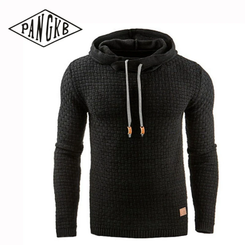

PANGKB Brand Men Running Fitness Casual Hoodies Men's Sweatshirts Long Sleeve New Solid Color Hooded Sweatshirt Male Plus Size