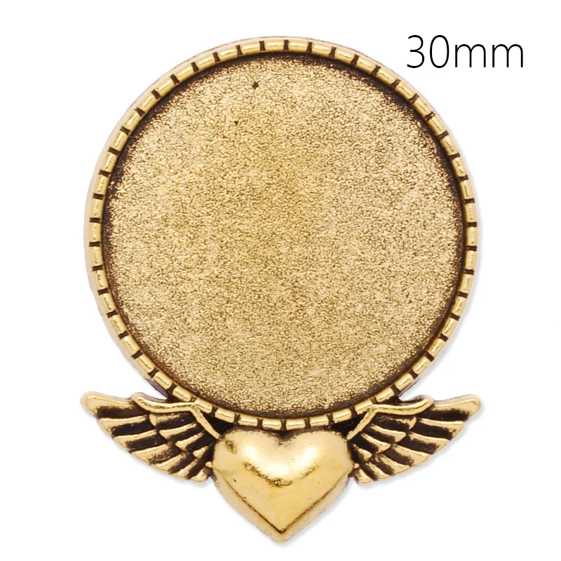 

10pcs Antique Bronze Blank Brooch/Breastpin Charm Base Setting Tray Bezel, fit 30 mm Cabochon,Safety Pin Brooch-C4082