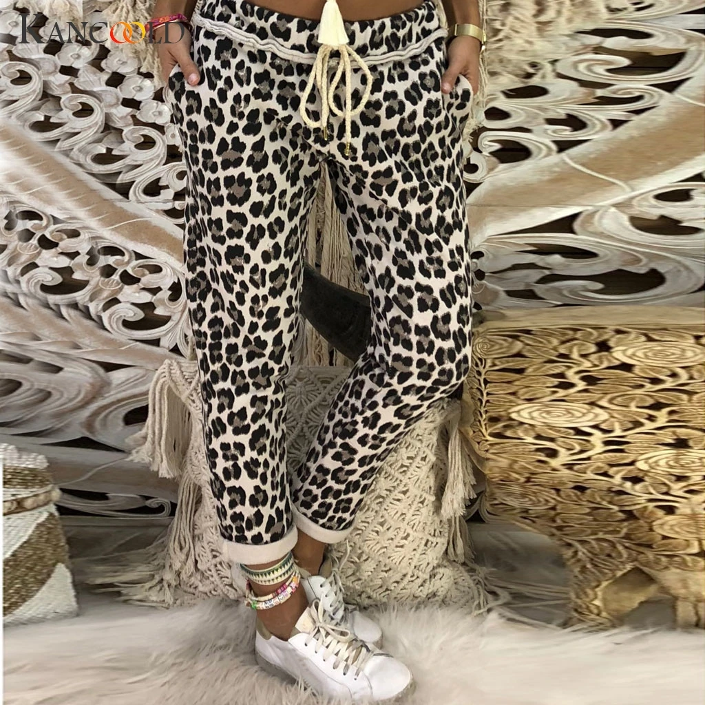 KANCOOLD брюки для девочек женские повседневное леопардовым принтом дамы луч ног спортивные брюки джоггеры низ новые модные женские 2018dec31