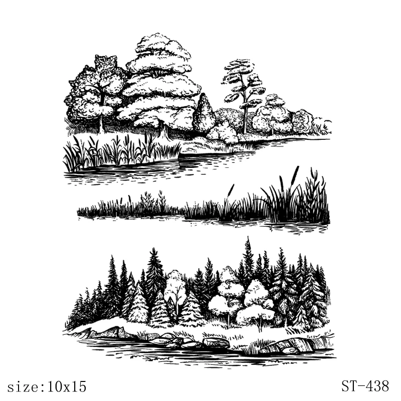 

AZSG Calm river Clear Stamps/Seals For scrapbooking DIY Card Making/Album Silicone Decoration crafts