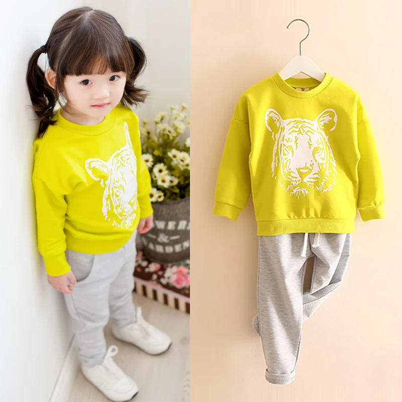 

Spring Autumn Children's Clothing Set For Girls Cotton Girls Sport Set For 2-10Y kids hoody + pant set girls clothing