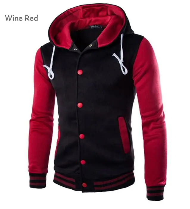 2020 New Men/Boy Baseball Jacket Men Fashion Design Wine Red Mens Slim Fit College Varsity Jacket Men Brand Stylish Veste Homme