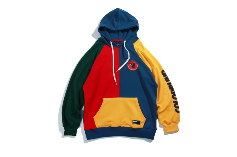 

Hip Hop Hoodie Sweatshirt Mens Color Block Patchwork Harajuku Hoodie Streetwear Casual HipHop Pullover Oversized Autumn 2019 New