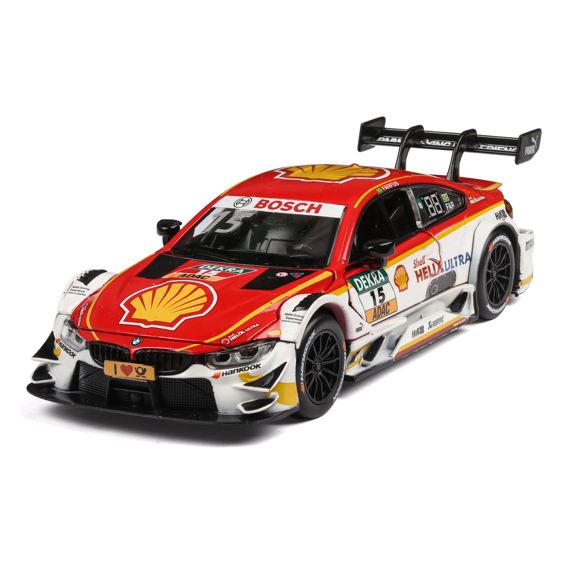  1:32 Alloy Sports Car Model BMW M4 DTM Rally car Light Pull Back Door Toy For Children Collection G