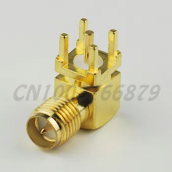 

50pcs RF electrical Coaxial Connector RP-SMA thru hole Jack(male pin) right angle PCB Mount short version