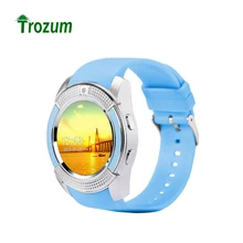 TROZUM Bluetooth Smart Watch V8 Clock With SIM TF Card Sync Notifier Smartwatch For IOS Android Round Watch Sport Watch