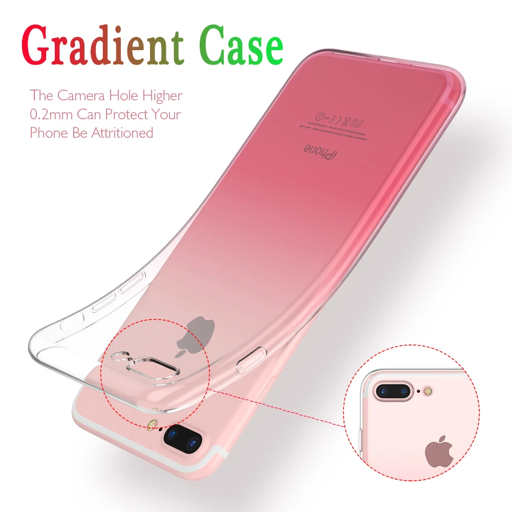 

Gradient Color Change Case for iPhone XR XS MAX 10 Coque Clear Slim Protector Capinha for iPhone 6s 7 8 Plus Soft Silicone Cover