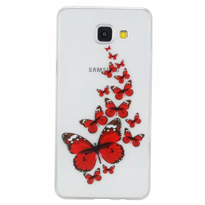 2016 Красные Бабочки ТПУ Мягкая Gasbag Обложка Чехол Для SAMSUNG GALAXY A3 (2016) A3100 A310|cover drain|cover