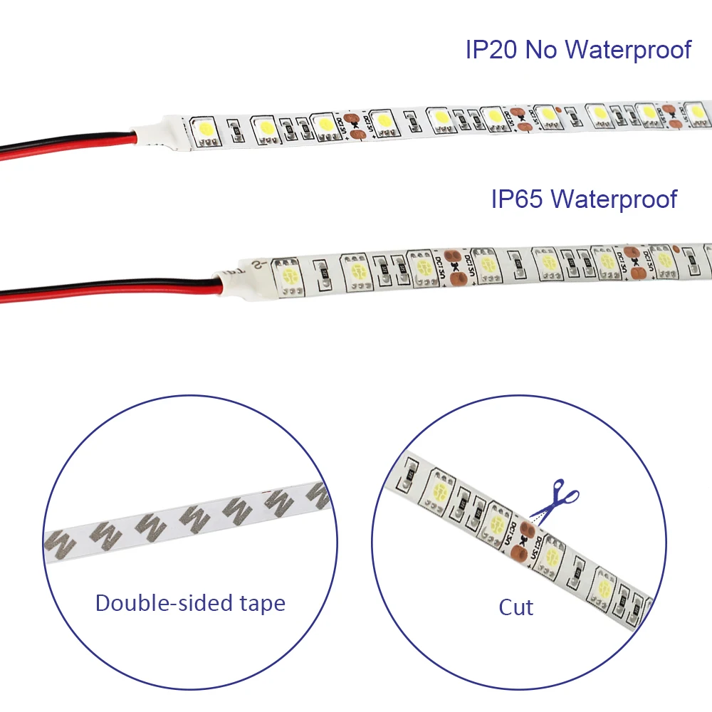 1 комплект DC 12V Светодиодная лента 5050 5M 300 светодиодный s светодиодная лента Водонепроницаемая ip20/IP65 белый/теплый белый светодиодный пульт