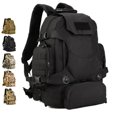 Combinación Mochila 40L Nylon Camo Táctico MOLLE paquete de La Cintura multifuncional Escalador 14 “portátil de Viaje Camping Caza