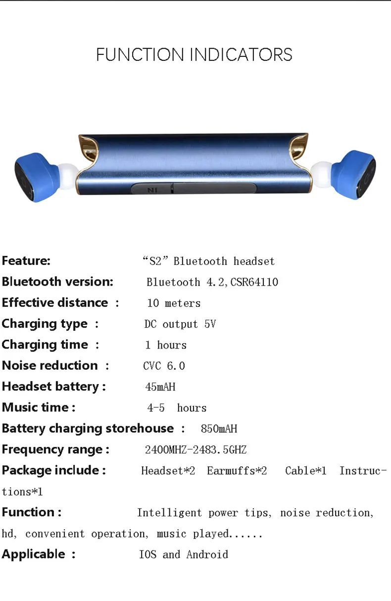 MagiftS2 TWS Bluetooth Earphone Waterproof IP67 CSR 4.2 Portable Twins In-Ear Wireless Headset Magnetic Charging Station Earbuds (20)